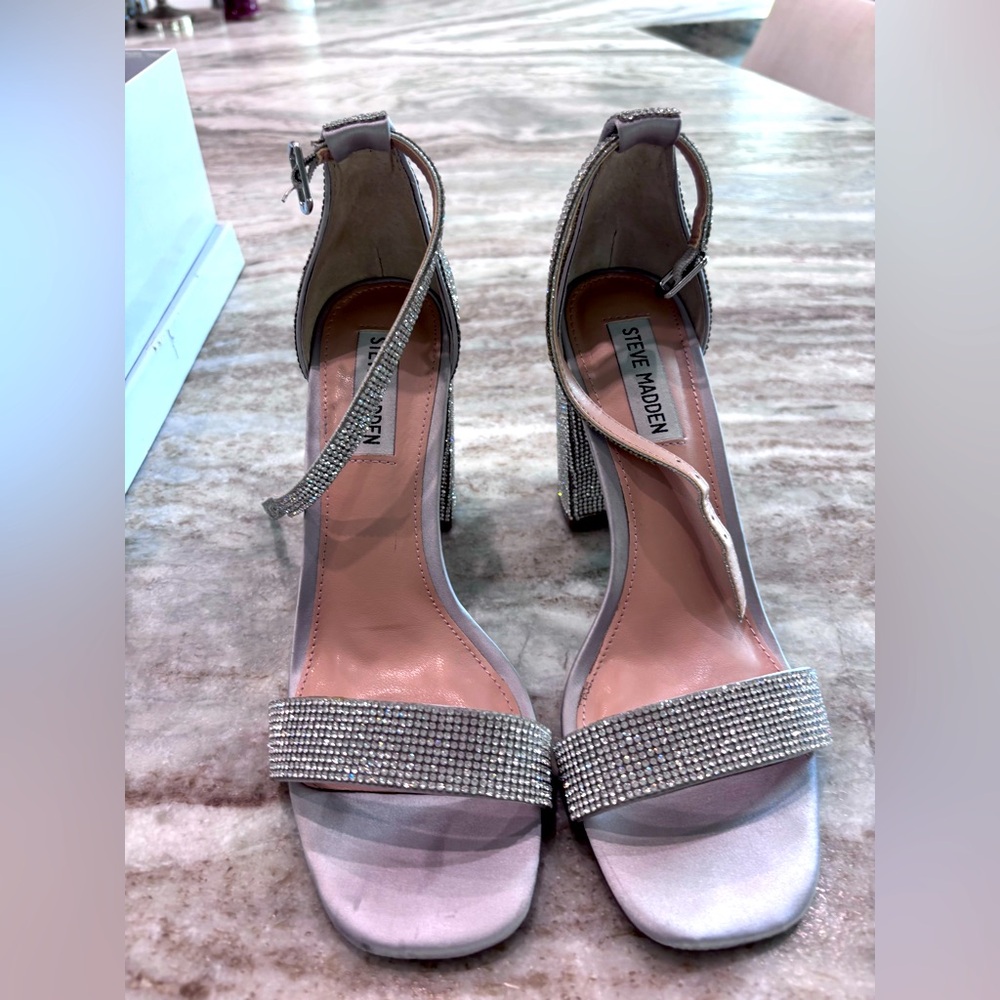 Steve Madden Glittering Silver Heels